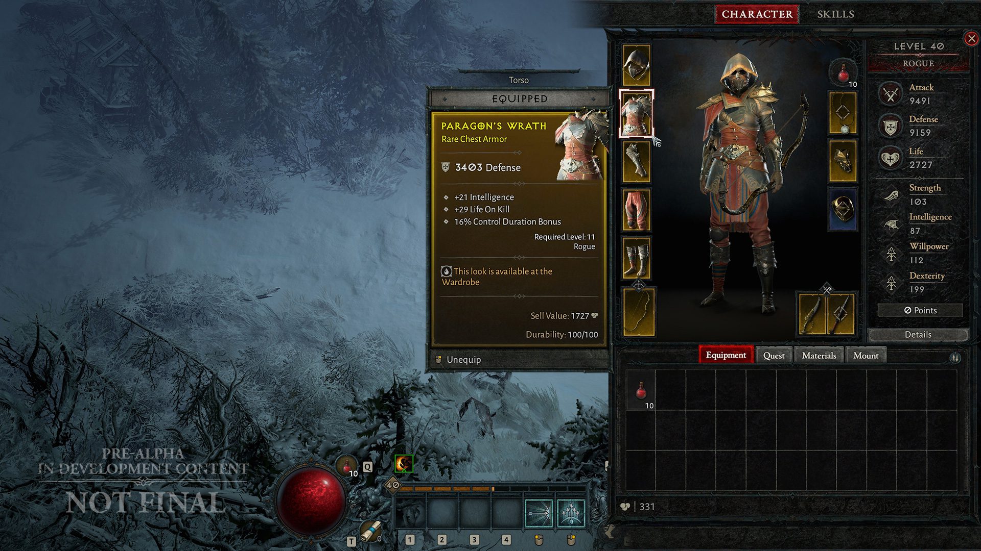 Diablo IV Rogue inventory