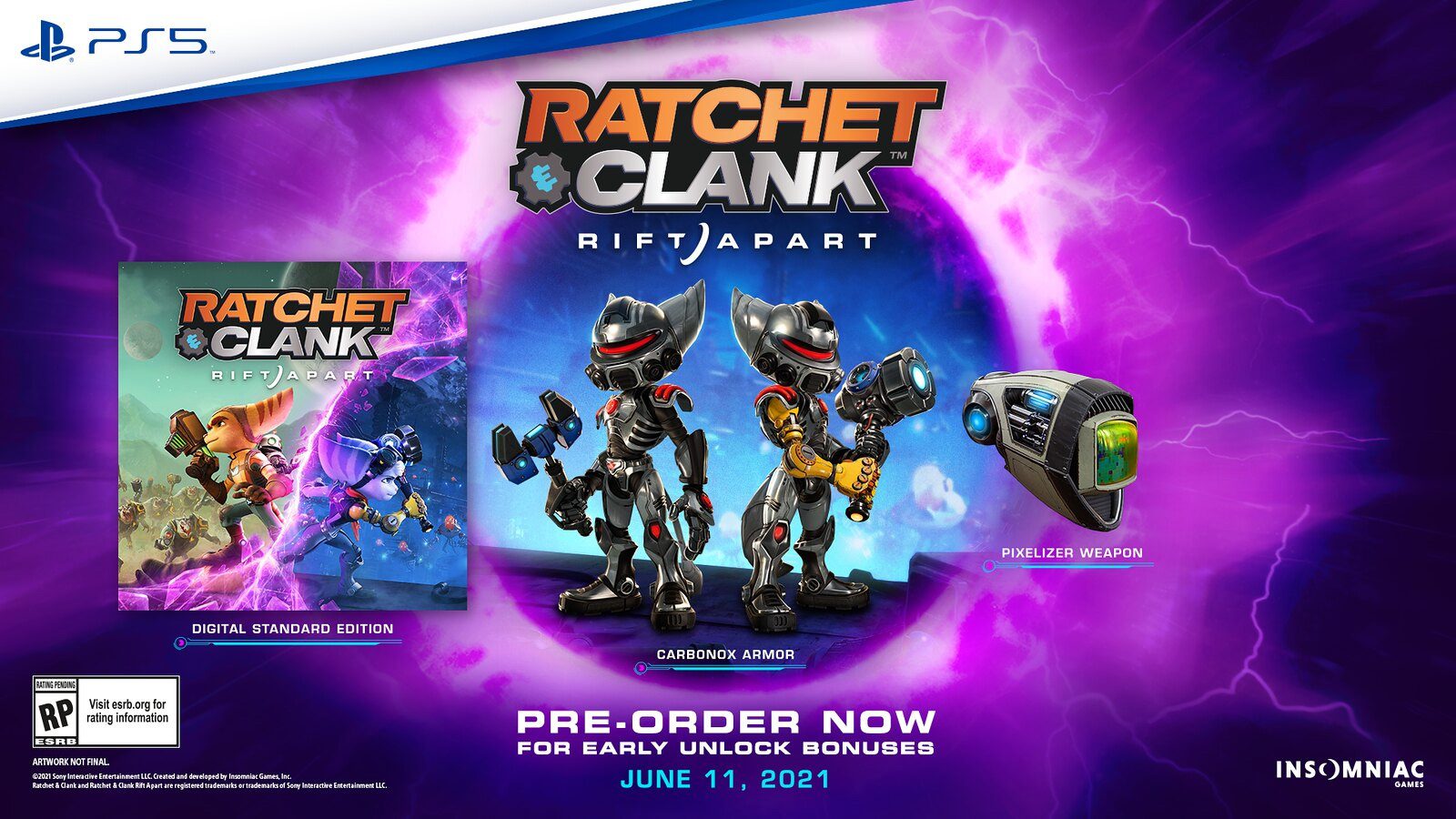 The pre-order bonuses for Ratchet & Clank: Rift Apart