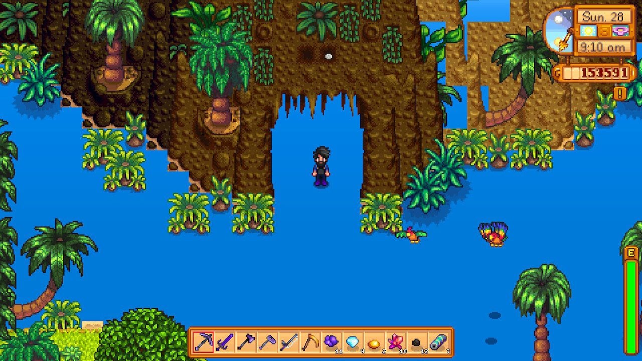 The blue floor bug really stands out on Ginger Island.